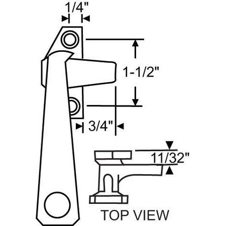 Strybuc LH PO CAM HDL OS ALUMINUM 32-318-7